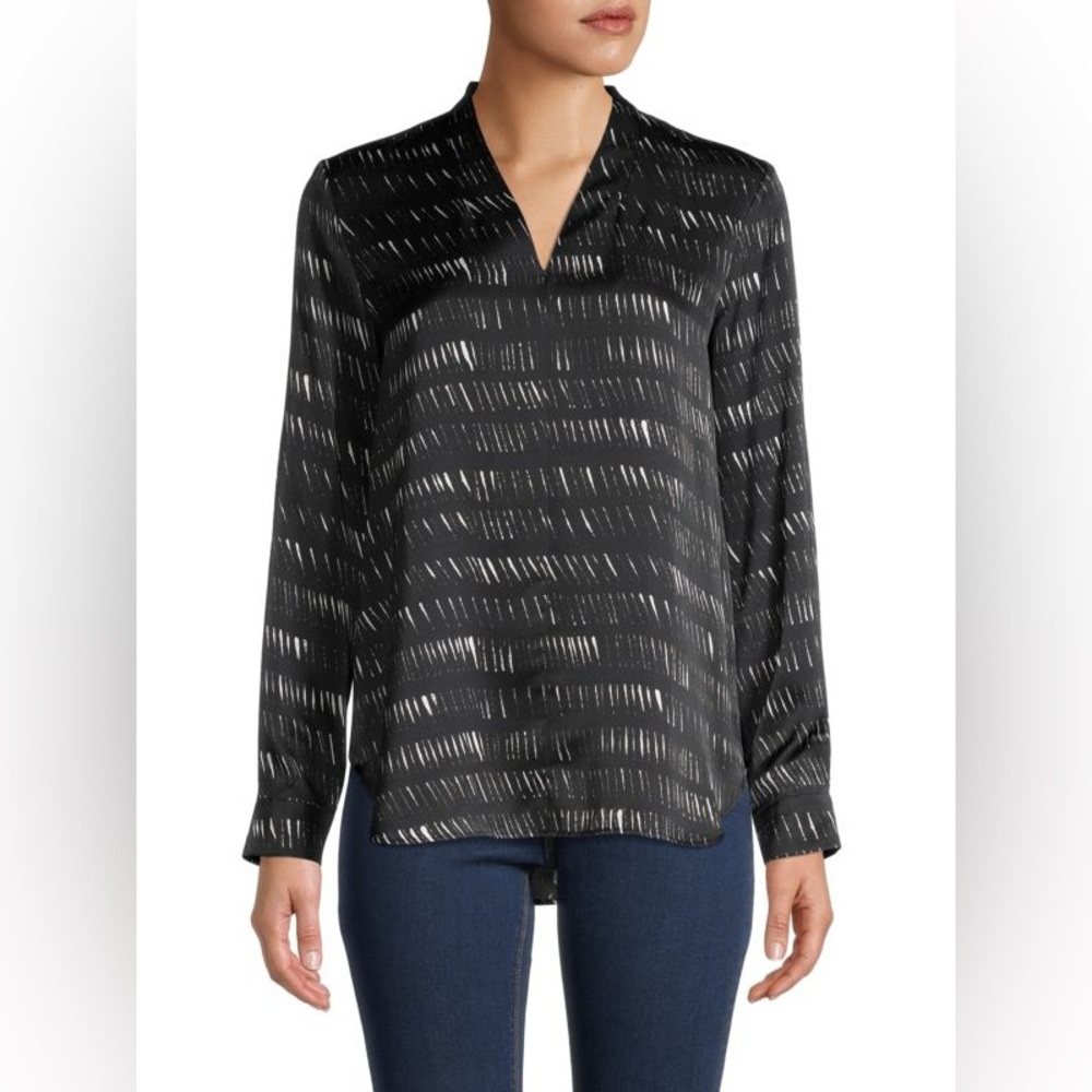 Eileen Fisher silk and cotton Dash v-neck blouse